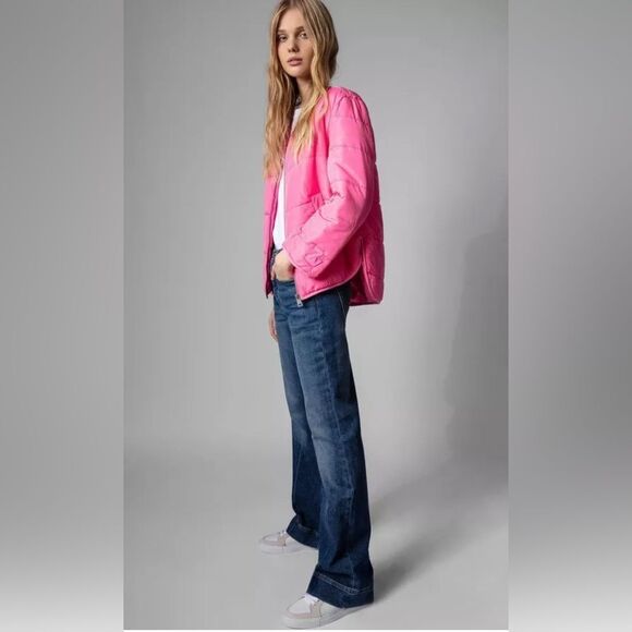 Zadig & Voltaire parka jacket in military green with pink puffer liner. NWT - Picture 3 of 15